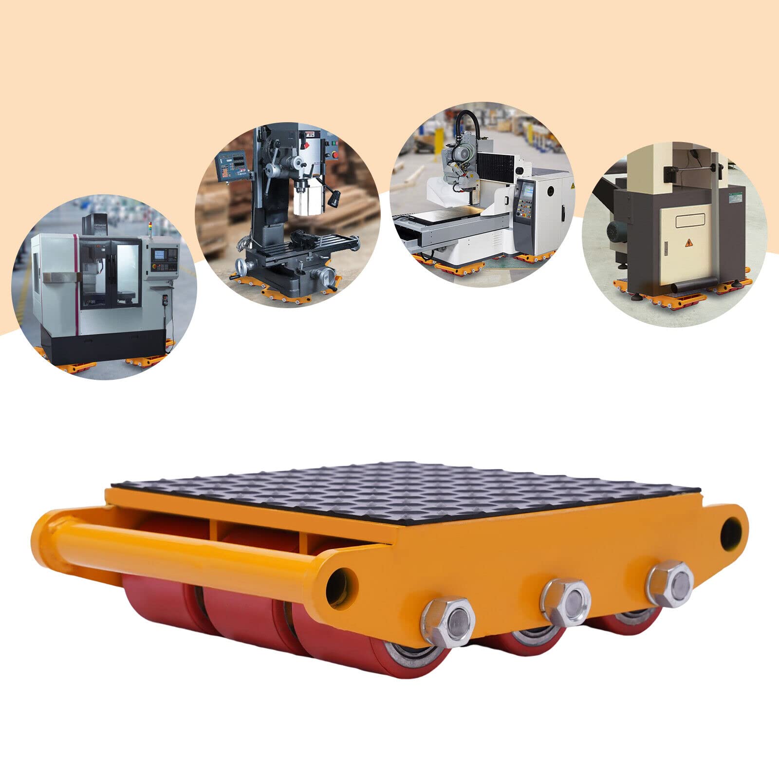 Industrial Machinery Mover 15 T Heavy Duty Machinery 9 rotoli trolley cargo per attrezzature di movimento industriali