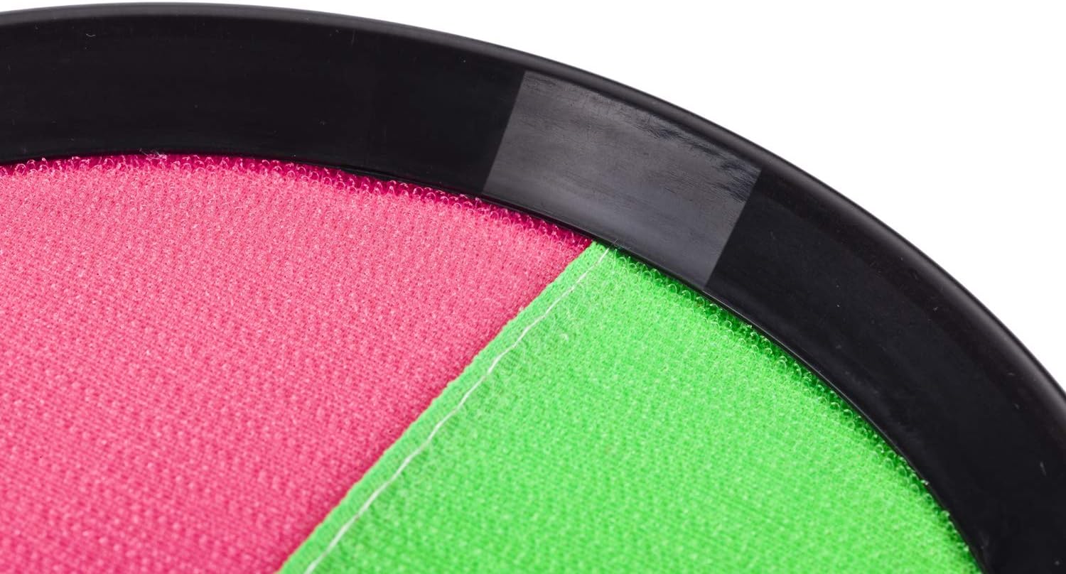 YoYa Toys Toss and Catch 3000 Ball Game with Disc Paddles, 2 Balls (Big and Small) and PVC Carry Bag, Pink and Green : Toys & Games