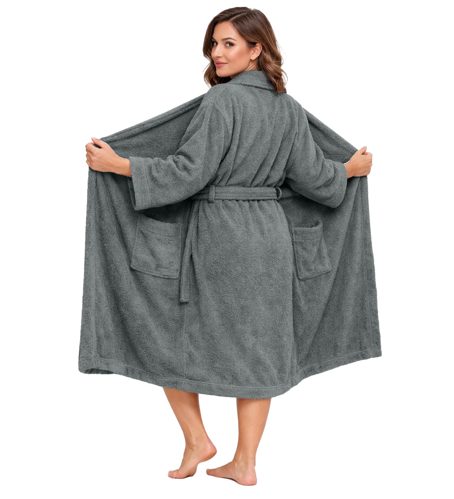 DAN RIVER Premium Cotton Terry Robes for Women and Men, Ultra Soft bathrobe with Adjustable Waist Belt and Pockets Pack of 1