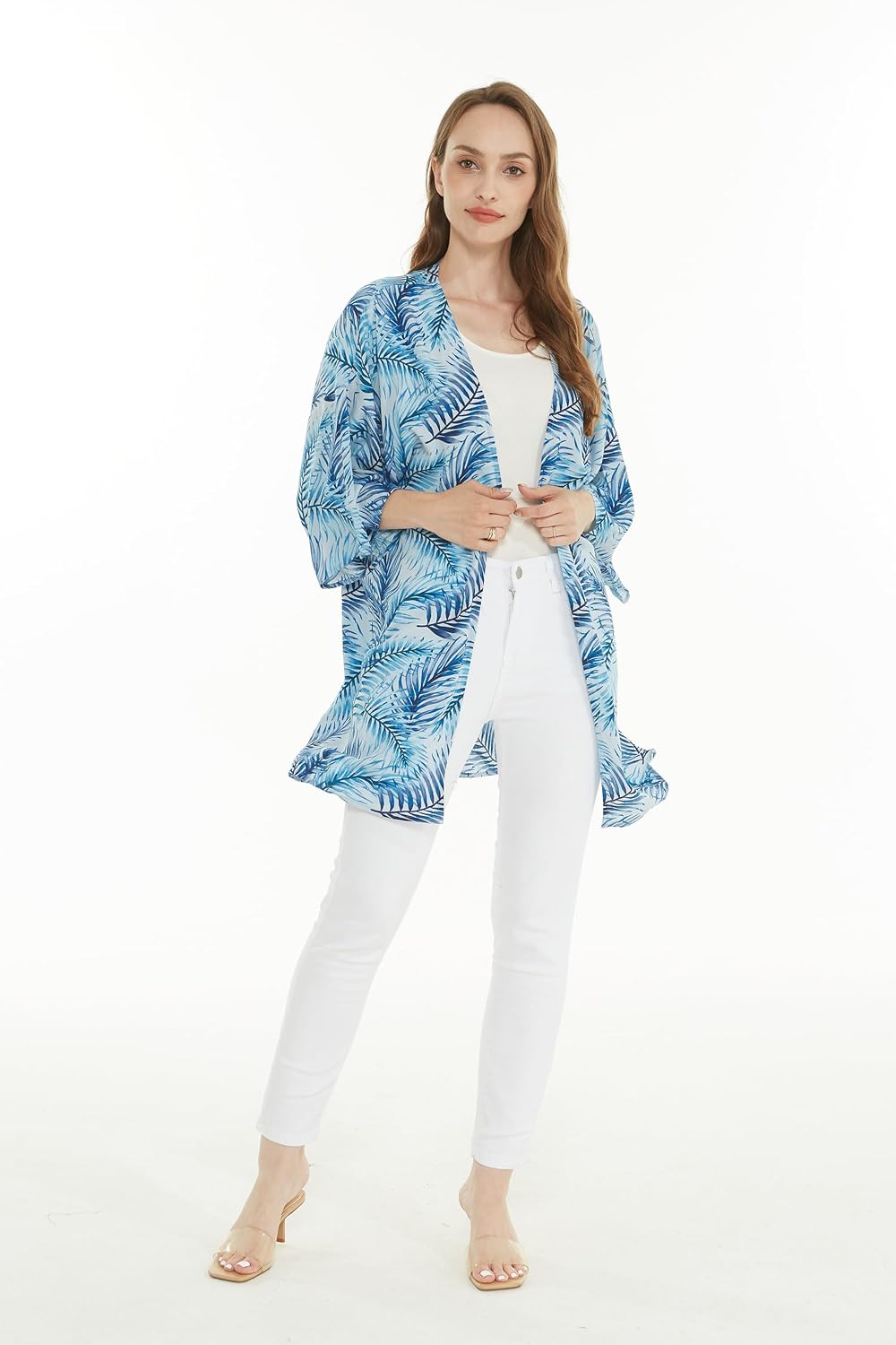Matchable Family Hawaiian Luau Men Women Girl Boy Clothes in Simply Blue Leaves