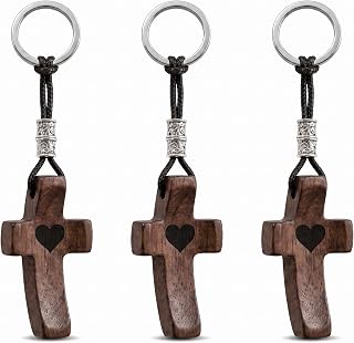 Wooden Cross Keychain Christian Pocket Fidget Stress Relief Toy