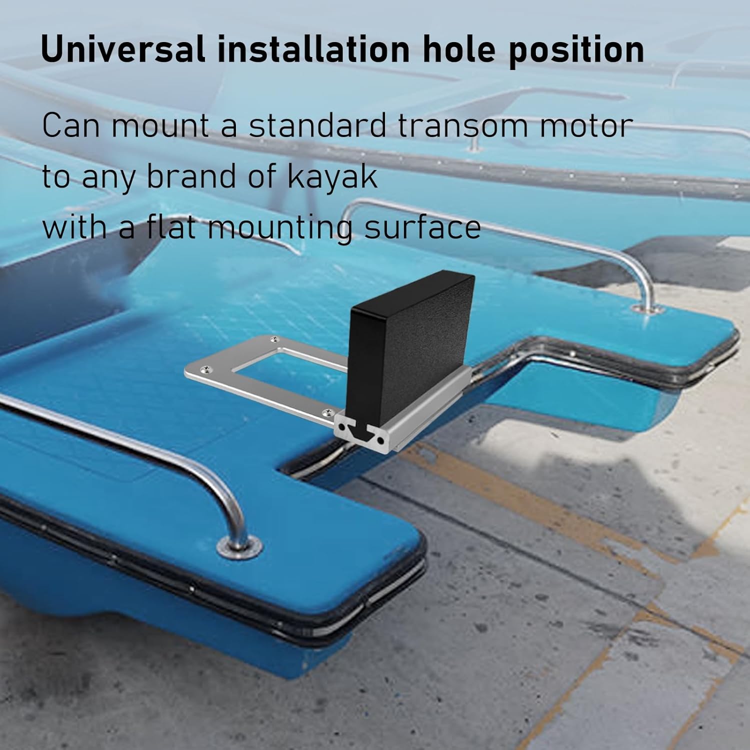 Aluminium Transom Trolling Motor Mount Bracket, Universal Electric Trolling Motor Mount for Kayaks with a Flat Stern, Transom Motor Mount Use for Electric Trolling Motors Only