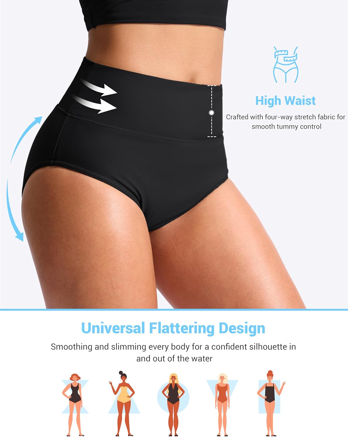 G Gradual Women's High Waisted Bikini Bottoms Tummy Control Swim Bottom Full Coverage Bathing Suit Swimsuit Bottoms for Women - Image 4