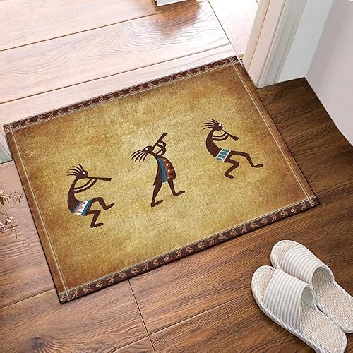 KXO Southwestern - Alfombra de baño antideslizante con diseño del suroeste nativo americano Kokopelli, accesorios de baño, tapete de ducha, alfombra