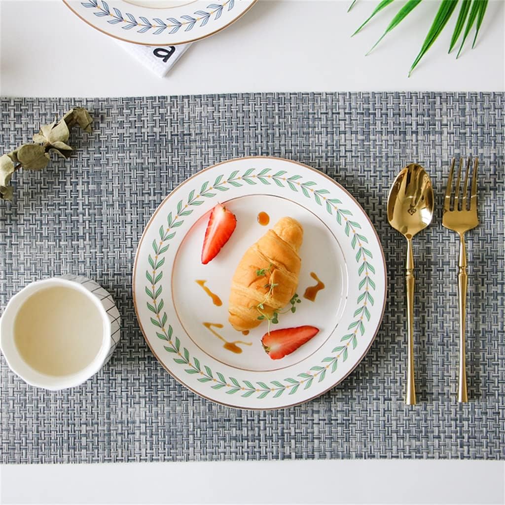 A583. 古伊万里 染付 見込牡丹 タコ唐草紋様 隅入長皿 2客