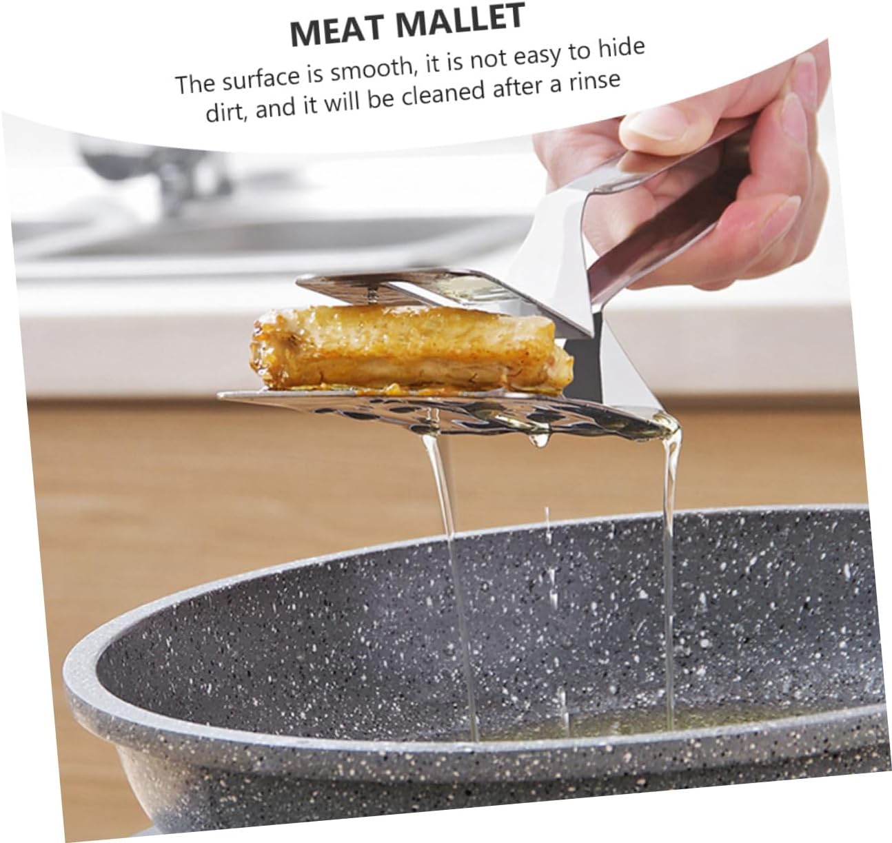 2pcs Stainless Steel Steak Shovel Meat Hammer Dishwasher Safe Kitchen Tongs Tenderizer Tool for Easy Cleanup and Cooking for Steak and Meat Preparation