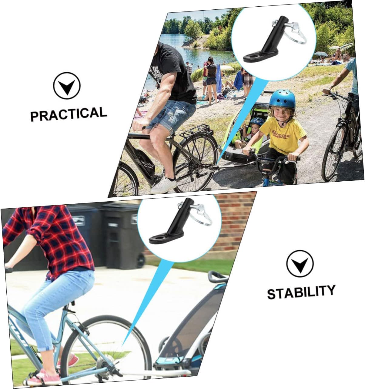 WOONEKY Bicycle Trailer Hitch Coupler Attachment Secure and Long-Lasting for Family Rides