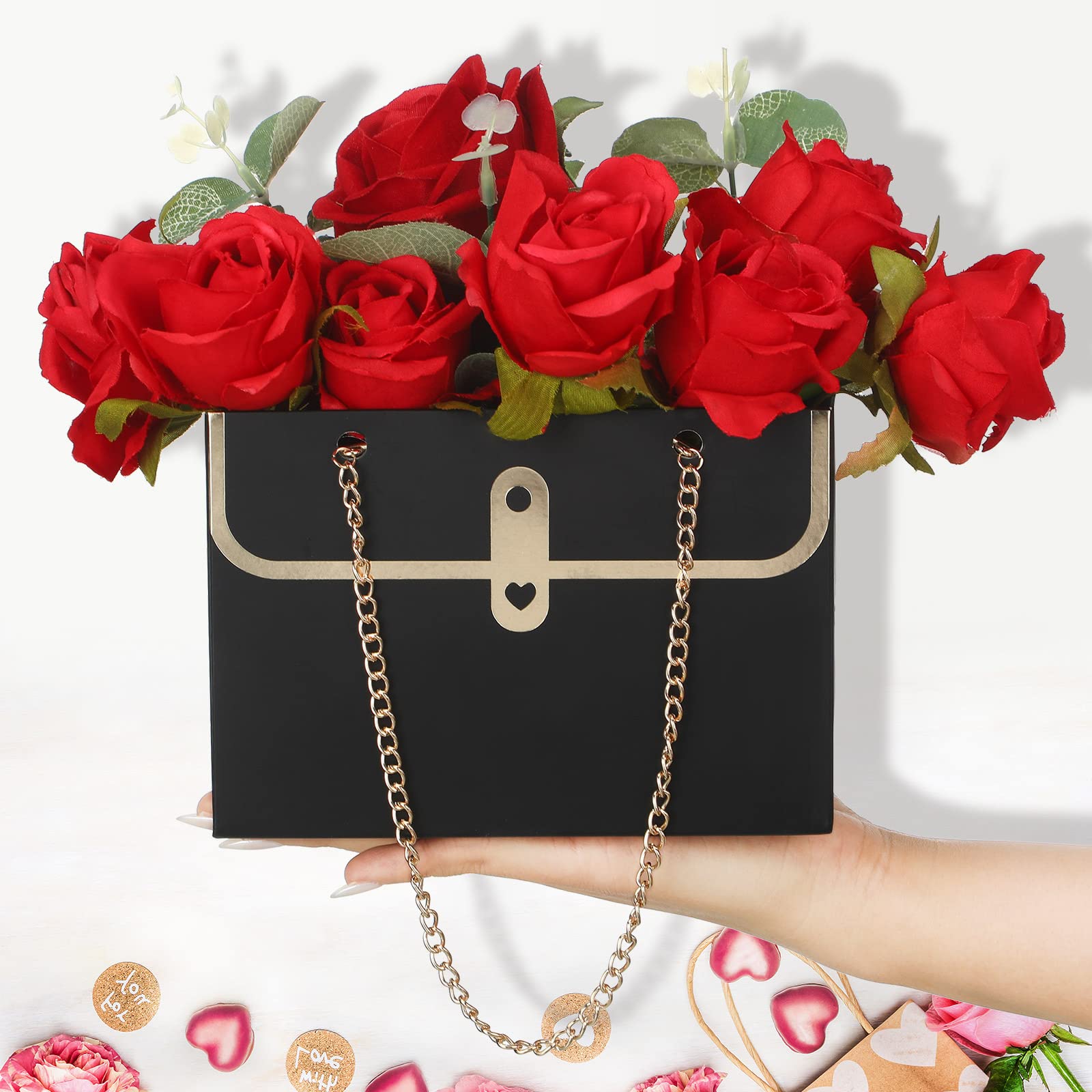 Flores Eternas Bolsas Tipo Carton Rosa Eterna 12 Bolsas De Papel