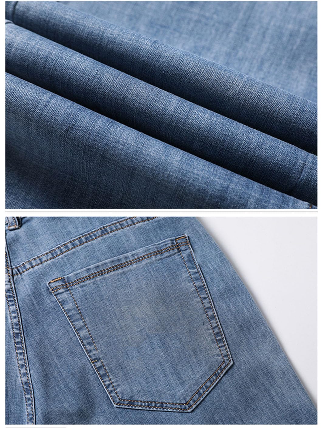 Vogrtcc Pantalones Vaqueros Rectos Relajados con Bolsillo con Cremallera para Hombre