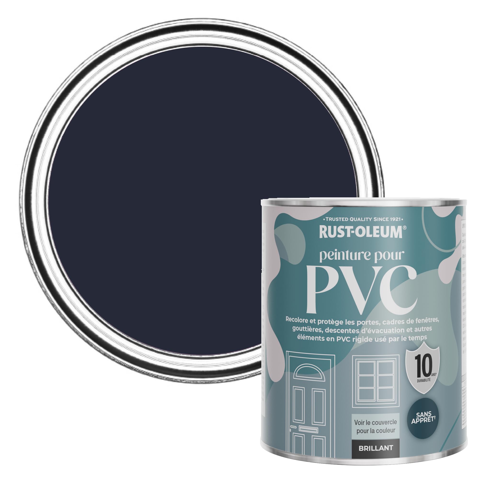 Rust-Oleum Peinture Bleu Marine pour Portes & Fenêtres en PVC, Finition Brillante - Odyssée 750ml
