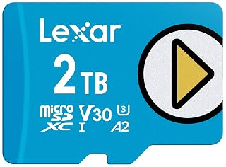 Lexar 2TB Play Blue Micro SD Card, UHS-I, C10, U3, V30, A2, 4K, Up to 160MB/s microSDXC Memory Card, Expanded Storage for Nintendo-Switch 1, Gaming Devices, Smartphones, Tablets (LMSPLBL002T-BNNNU) - Amazon product rated Grade A