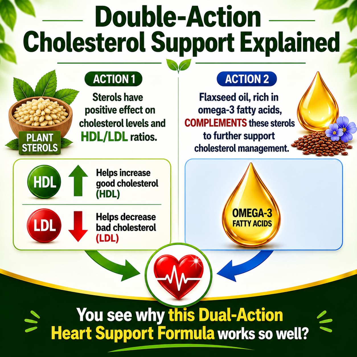 NEW ROOTS HERBAL Plant Sterols and Sterolins Supplement with Organic Flaxseed | Stanols or Phytosterols for Cholesterol Support with Source of Omega-3s (120 Softgels) — Amazon image 7