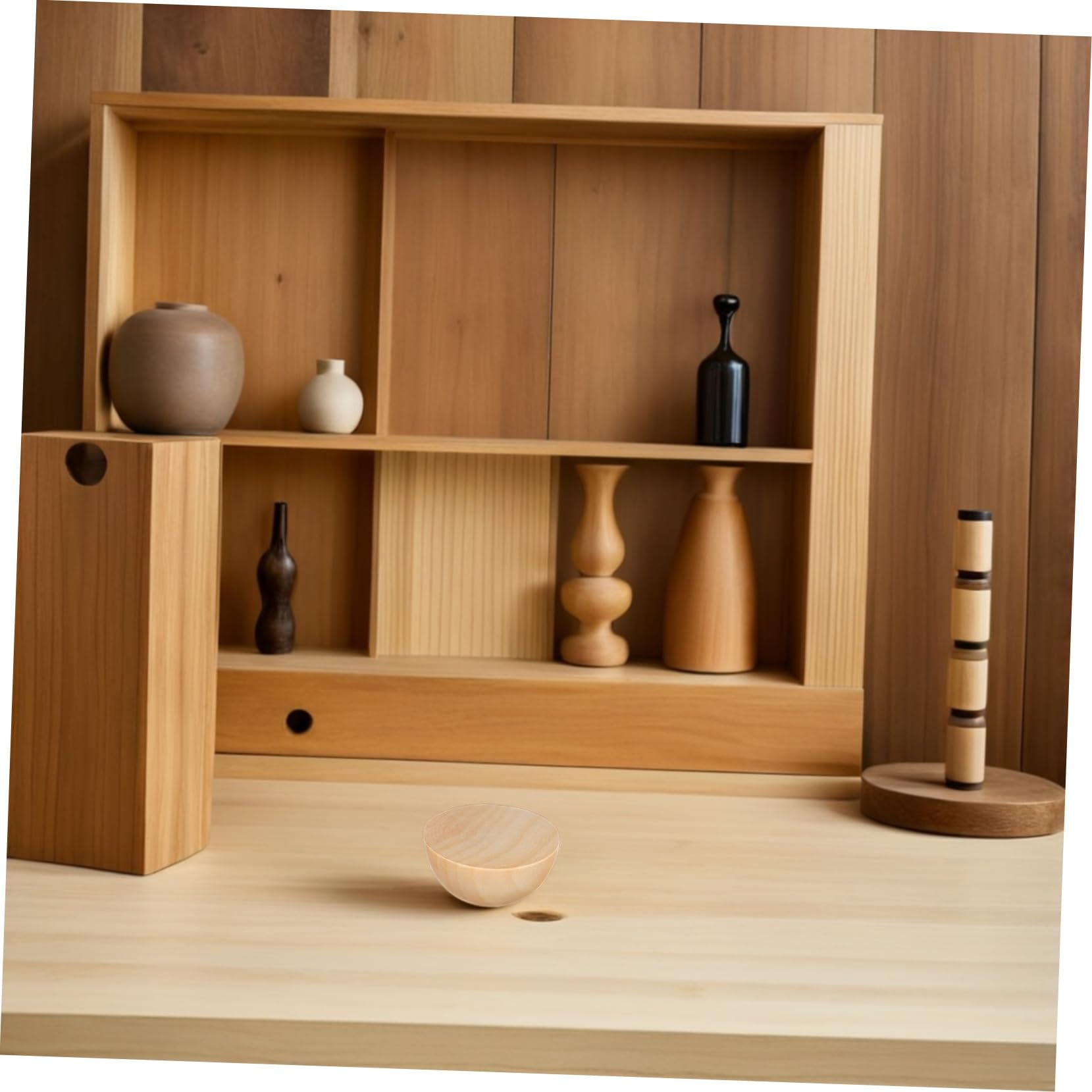 SHINEOFI 300 Piezas Media Bola De Madera De Cuentas Semicirculares De Madera Sin Terminar Para Manualidades Adornos De Navidad Decoración Del Hogar Diy Proyectos