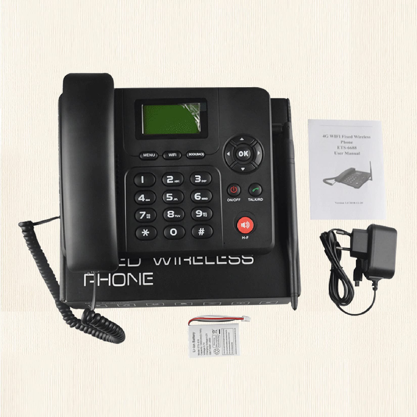 Amazon | ブラック固定デスクトップ無線電話、4G GSM卓上電話、SIM