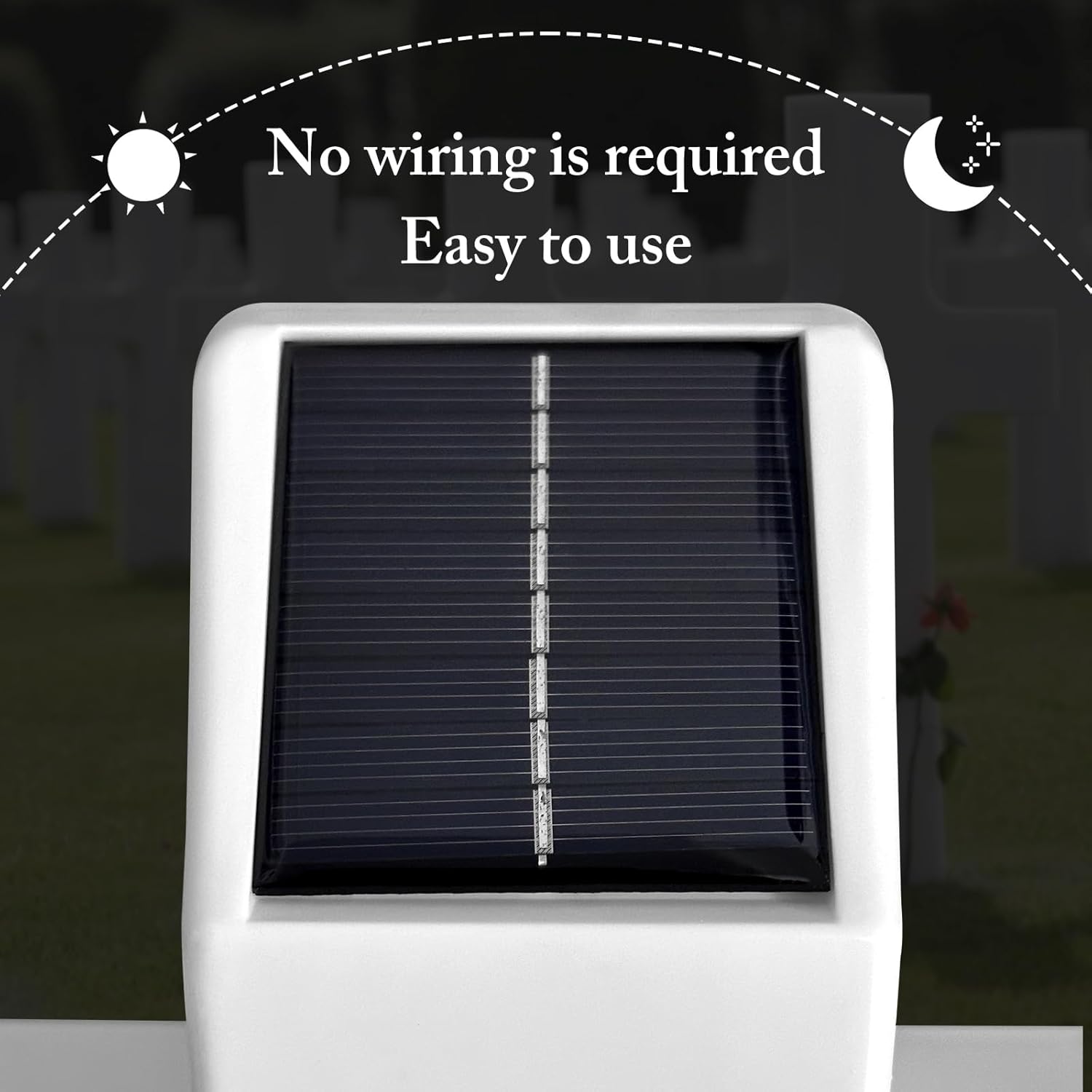 Solar Cemetery Vase with Solar Cross Cardinal Light Headstones Vases Garden Cross Marker Remembrance Gift for Outdoor Yard Patio