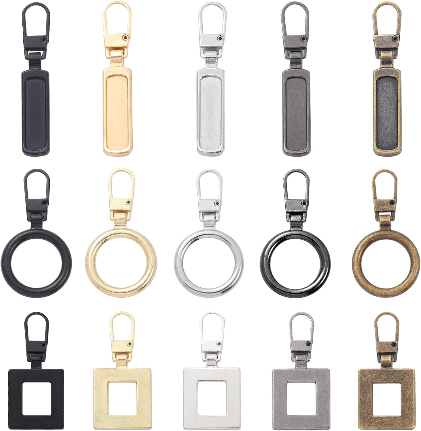 Bekecidi 15 PCS Zipper Pull Replacement, Detachable Zip