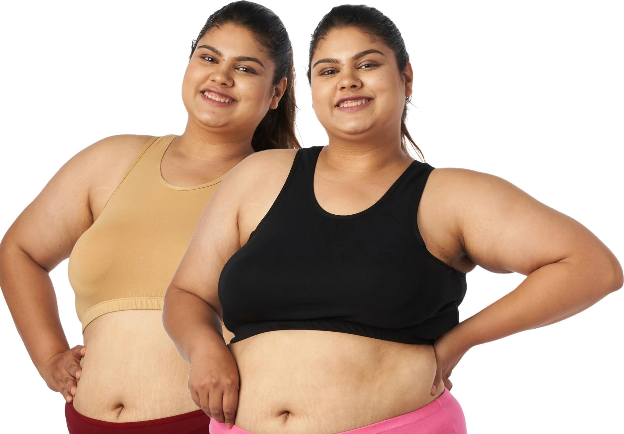 Bigtees Women's Non-Padded Wire-Free Sleep Bra | Soft Cotton Blend Stretch Lounge Bra | Full Coverage Everyday Comfort Bra | Seamless Feel | Broad Shoulder Straps | Pull-On Style-picture-36