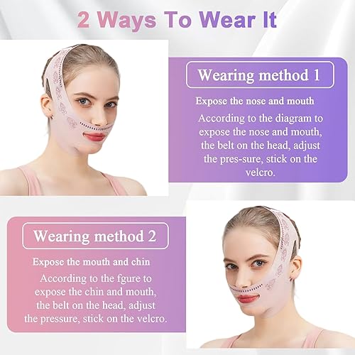 Miniatura 5 de 1 correa de elevación facial Fanning V Line  Vendaje de elevación de barbilla y mejillas para levantamiento de cara en V  Correa para máscara de