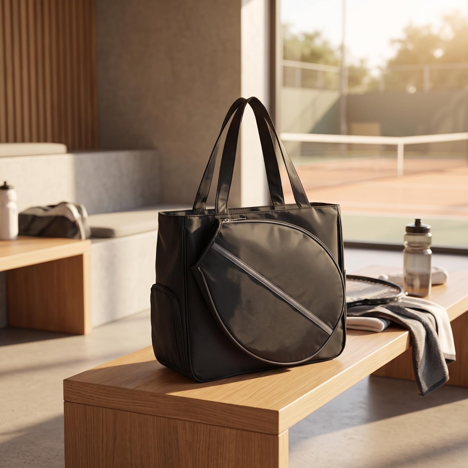 Borsa Porta Racchette con Scomparto Scarpe Multitasche Borsone Sportivo Multifunzionale per Tennisti, Palestra