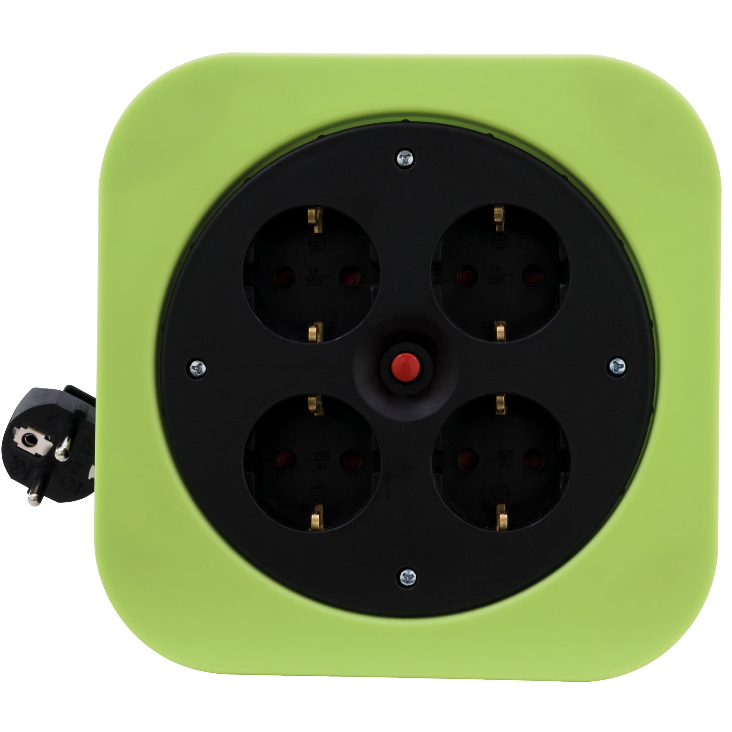 REV 0010012400 multiprise 10 m 4 sortie(s) CA Intérieur Noir, Vert - Multiprises (10 m, 4 sortie(s) CA, Intérieur, 1,5 mm², Noir, Vert, 230 V)