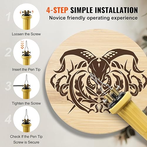 Miniatura 6 de VEVOR Kit de combustión de madera, temperatura ajustable de 200  1,292.0 F con pantalla, quemador de madera con 1 bolígrafo de pirografía, 23 puntas