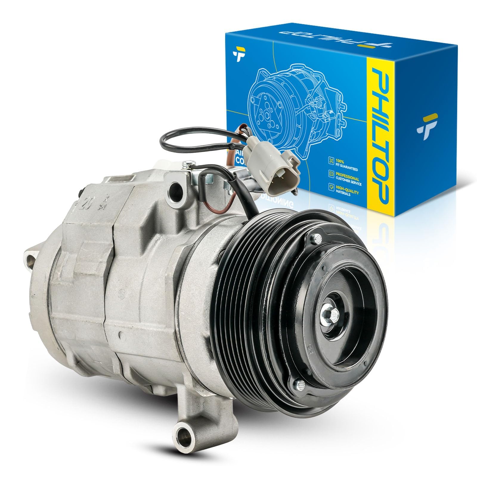 PHILTOP NEW AC Compressor w/Clutch for Toyota Tundra 2007-2009 4.7L