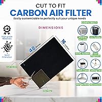 Vista 3 de Cut to Fit Activated Carbon Filter Sheet 16” x 48” - Activated Carbon Air Filter for Air Purifiers Window AC Air Vent And More - Charcoal Filters