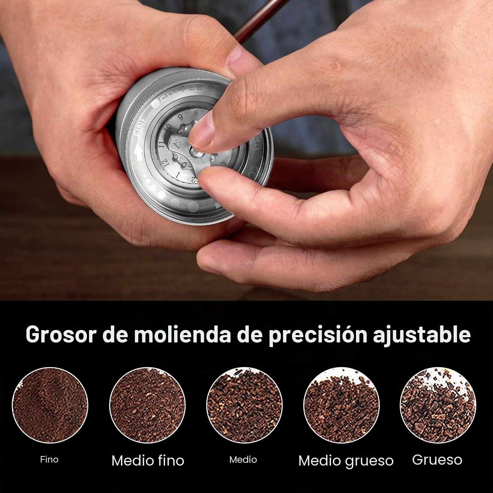 NewlukPro M6 Molinillo de café manual, capacidad 25 g, molinillo de café manual Sharp Hexagonal, molinillo portátil de granos de café manual para verter sobre espresso
