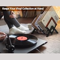 JSVER Bővíthető Lemez Tároló Állvány - Fekete Vas Polc Vinylekhez, Albumokhoz és Könyvekhez, 60 LP Kapacitással 6