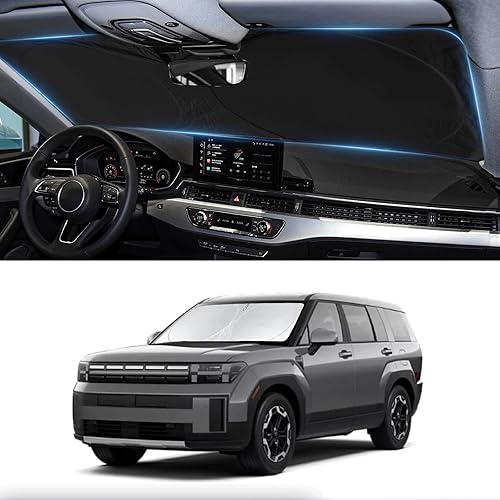 Miniatura 407 de Parasol para parabrisas de ajuste personalizado, cubierta para ventana delantera, visera plegable 210T, protector que bloquea los rayos ultravioleta