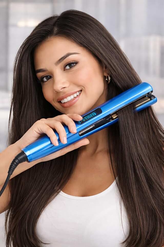 Chapinha de Cabelo Bivolt 110/220V 450°F Azul Profissional Unissex para Alisamento Rápido