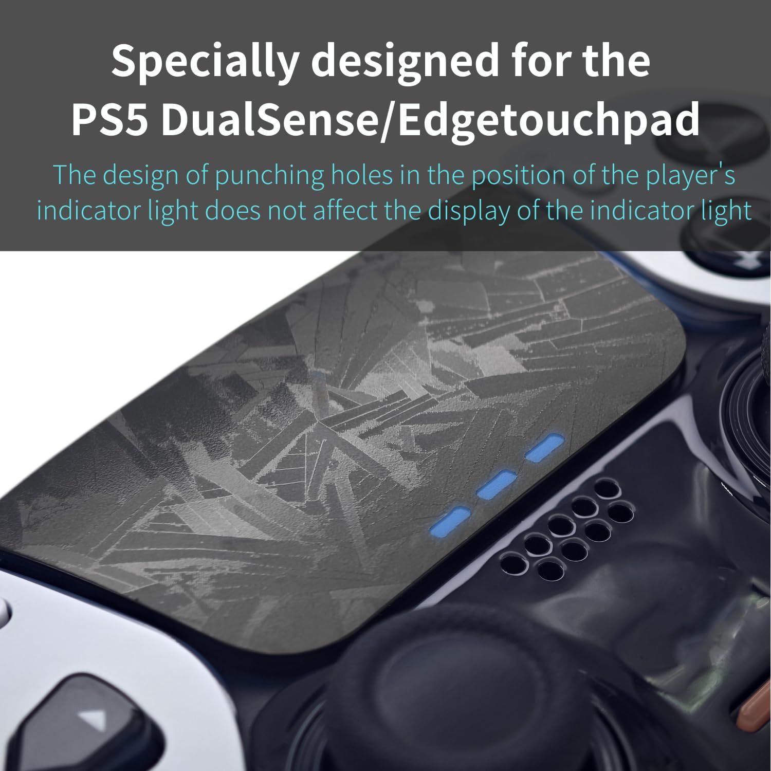 Touchpad Protector PS5 Dualsense/Edge Enhanced Texture Skin Compatible with PlayStation 5 Dualsense/Edge (Honeycomb - Gold, PS5Edge(2pcs)) image 4