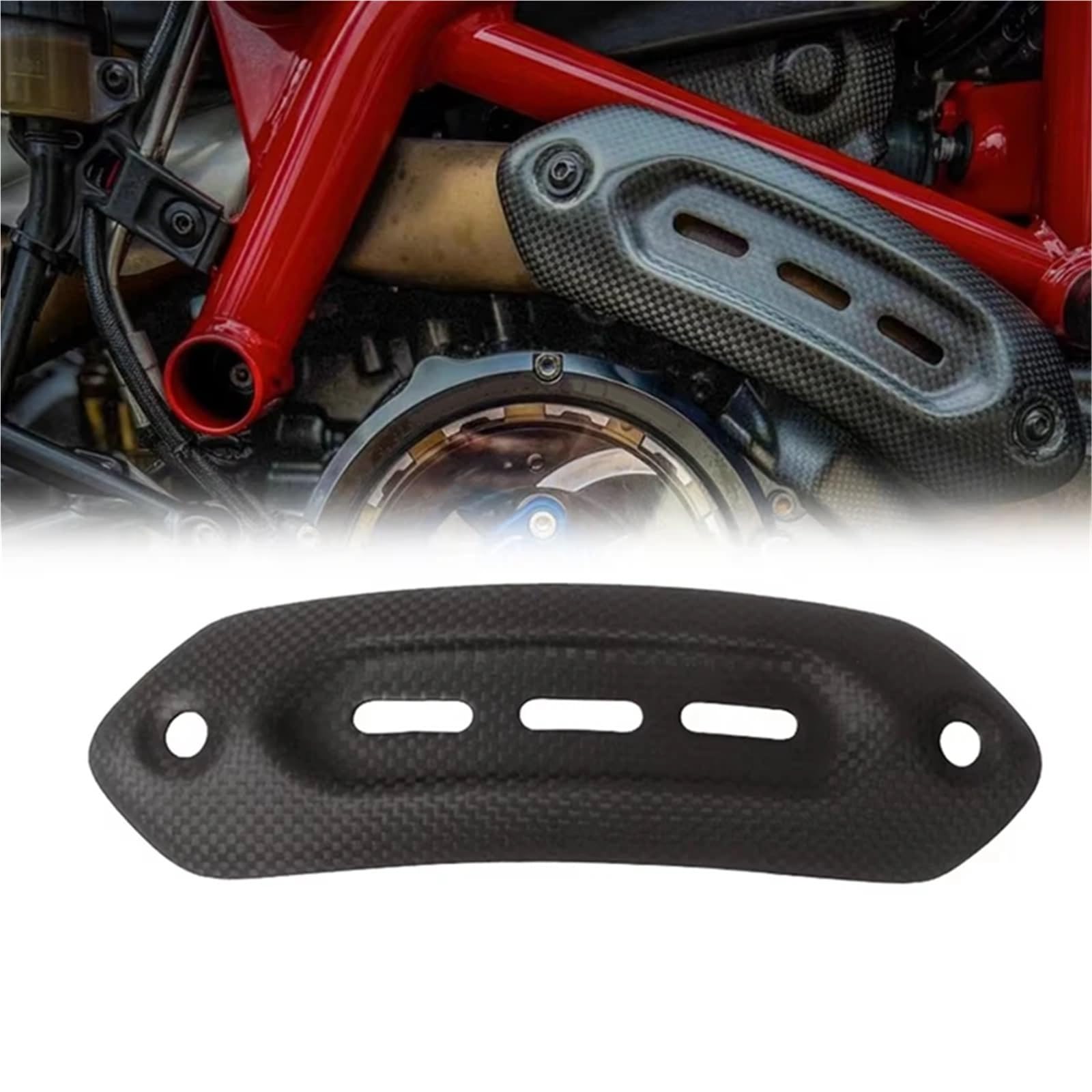 Tail Rear Fairing Cowl,Fairing Cowl Carbon Fiber Motorrad Auspuff Abdeckung Schutz Hitzeschild Fit Für Ducati Hypermotard 950 939 821 RVE SP