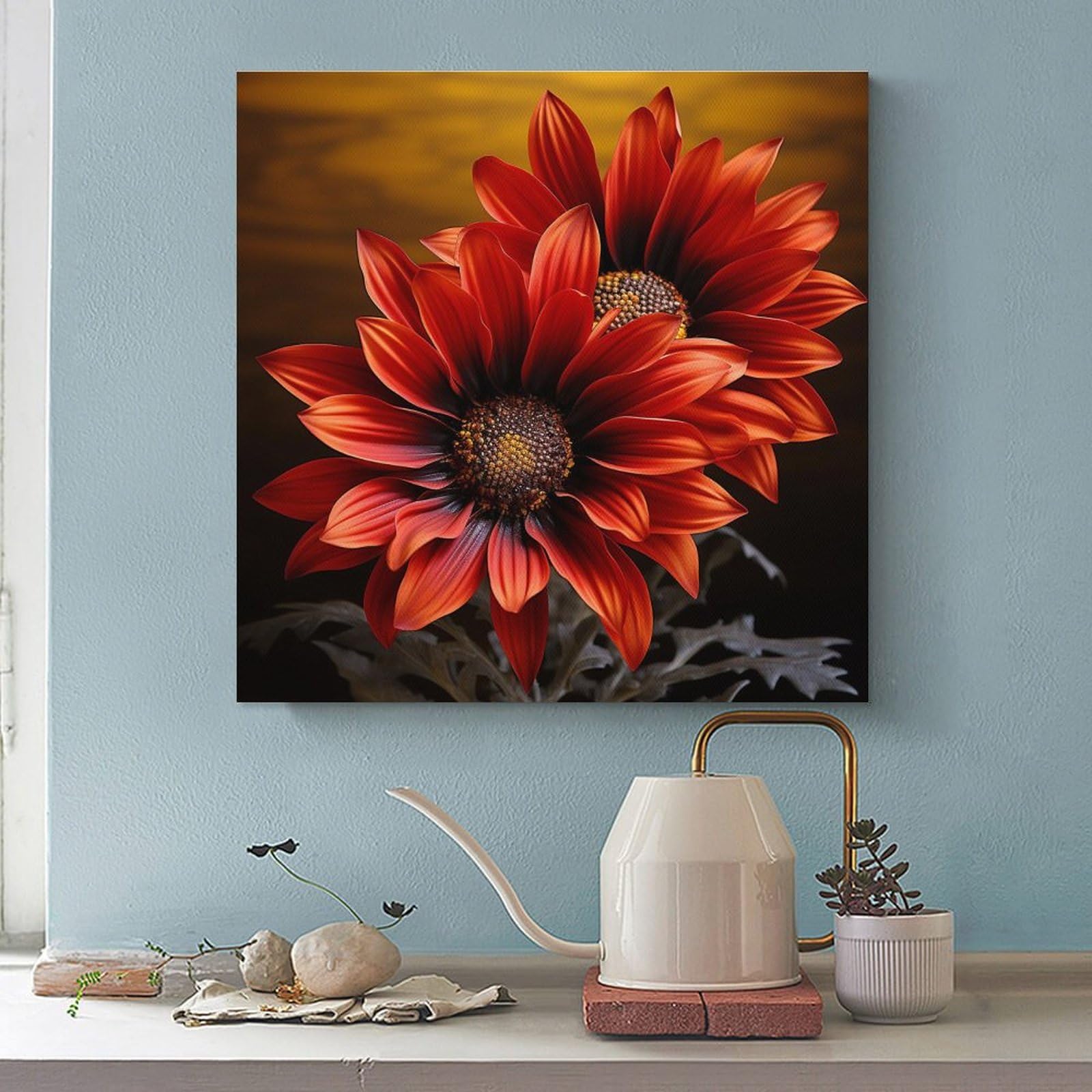 Amazon.com: AQRJLPM Red Sunflower Canvas Wall Art Modern Large