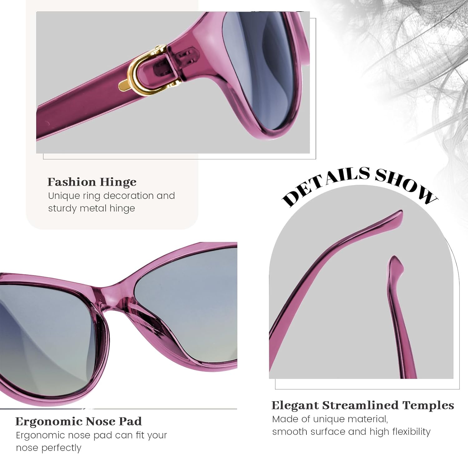 LVIOE Womens Polarized Sunglasses, Cat Eye Sun Glasses with UV Protection for Driving Trendy Stylish Shade