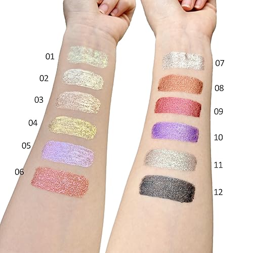 Miniatura 4 de Mysense Sombra de ojos con purpurina líquida, sombra de ojos líquida brillante, crea un aspecto de maquillaje multidimensional con purpurina, secado