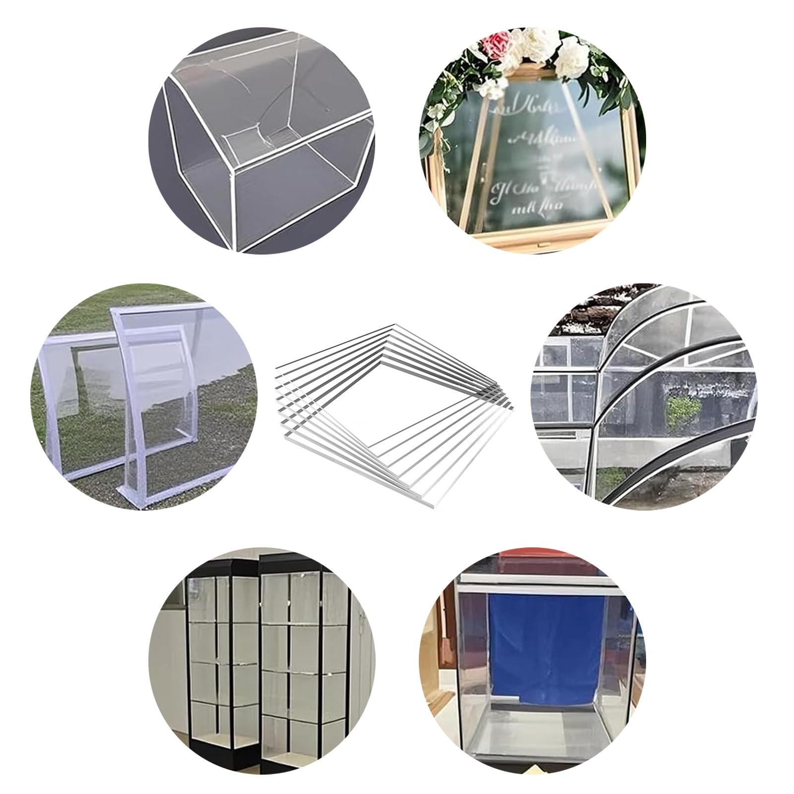 Láminas de Plástico PET Transparente, Planchas Policarbonato Transparente de 2 mm, Placas de Policarbonato para Manualidades, Marcos de Fotos, Letreros en Blanco, Bricolaje