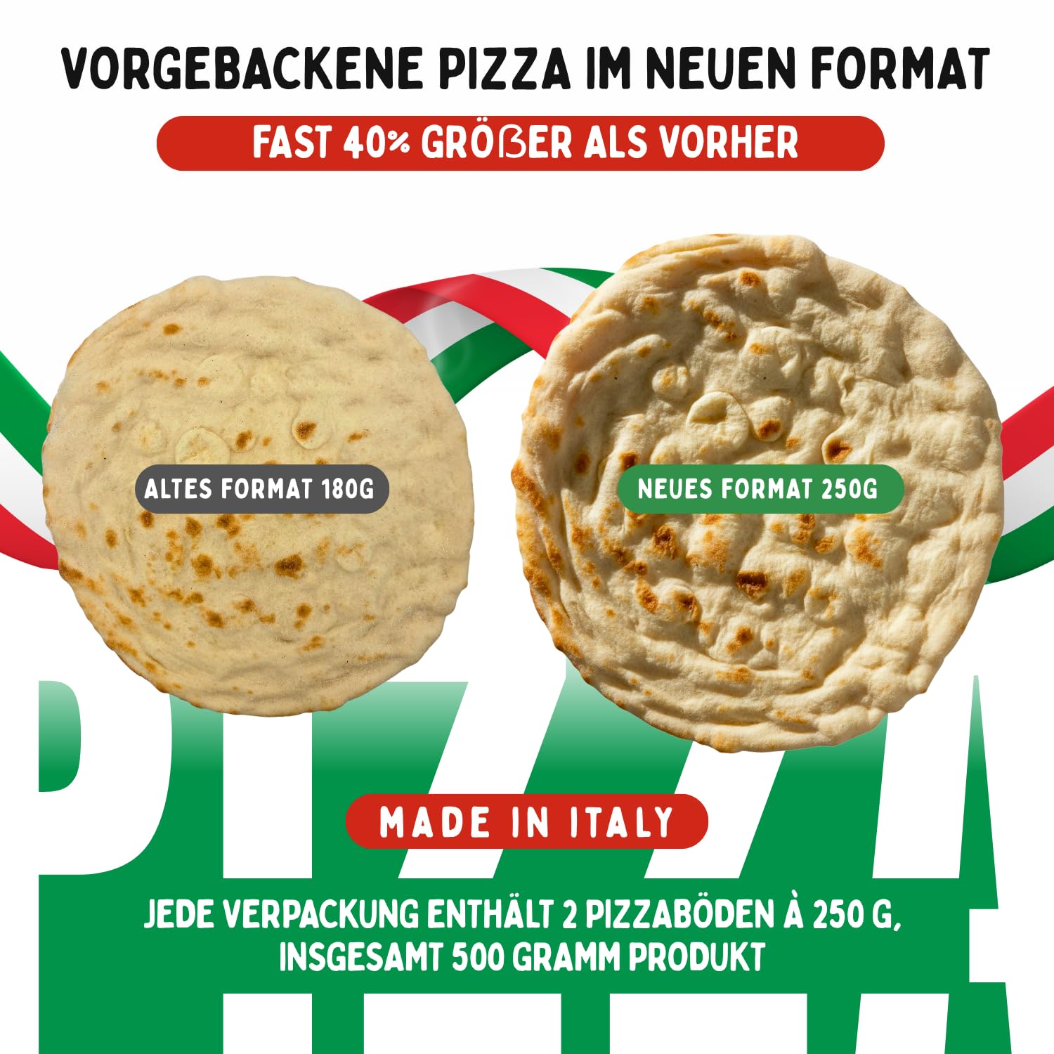 Valle del Crati 18 Pizza Basis | Neue 250g Packung | Pizza in 5 Minuten fertig, lange Teigruhe, leicht verdaulich | 18 Pizza Basis à ca. 250 g
