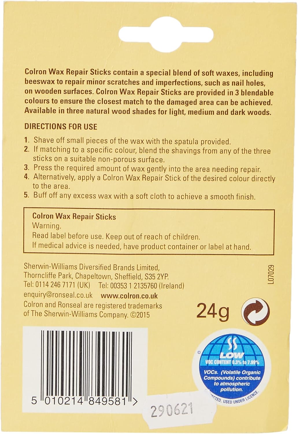 Ronseal CWS Colron Wax Sticks, 24g