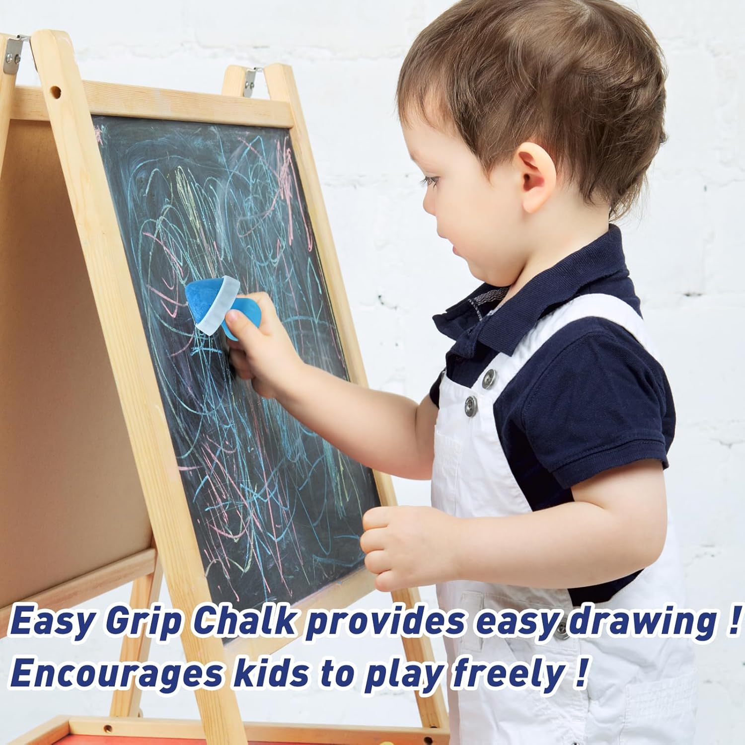 6 PCS Toddler Sidewalk Chalk Easy Grip Washable Colored Chalk for Kids Non Toxic Cone-Shaped Dust Free No Mess On Hands for Paint Doodling Drawing Writing Art Play Chalkborad Indoor Outdoor