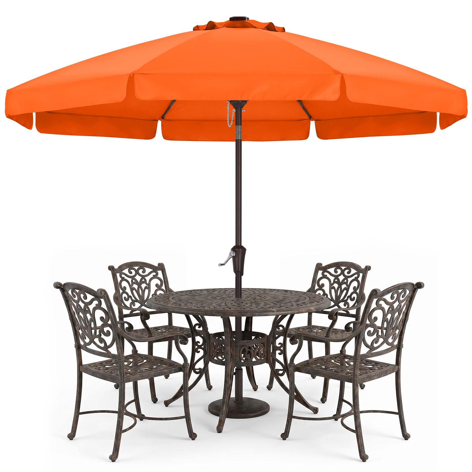 ABCCANOPY 2.3M Outdoor Table Market Umbrella Patio Umbrella with Tilt and Crank for Garden, Deck, Backyard and Pool, Orange — image 1