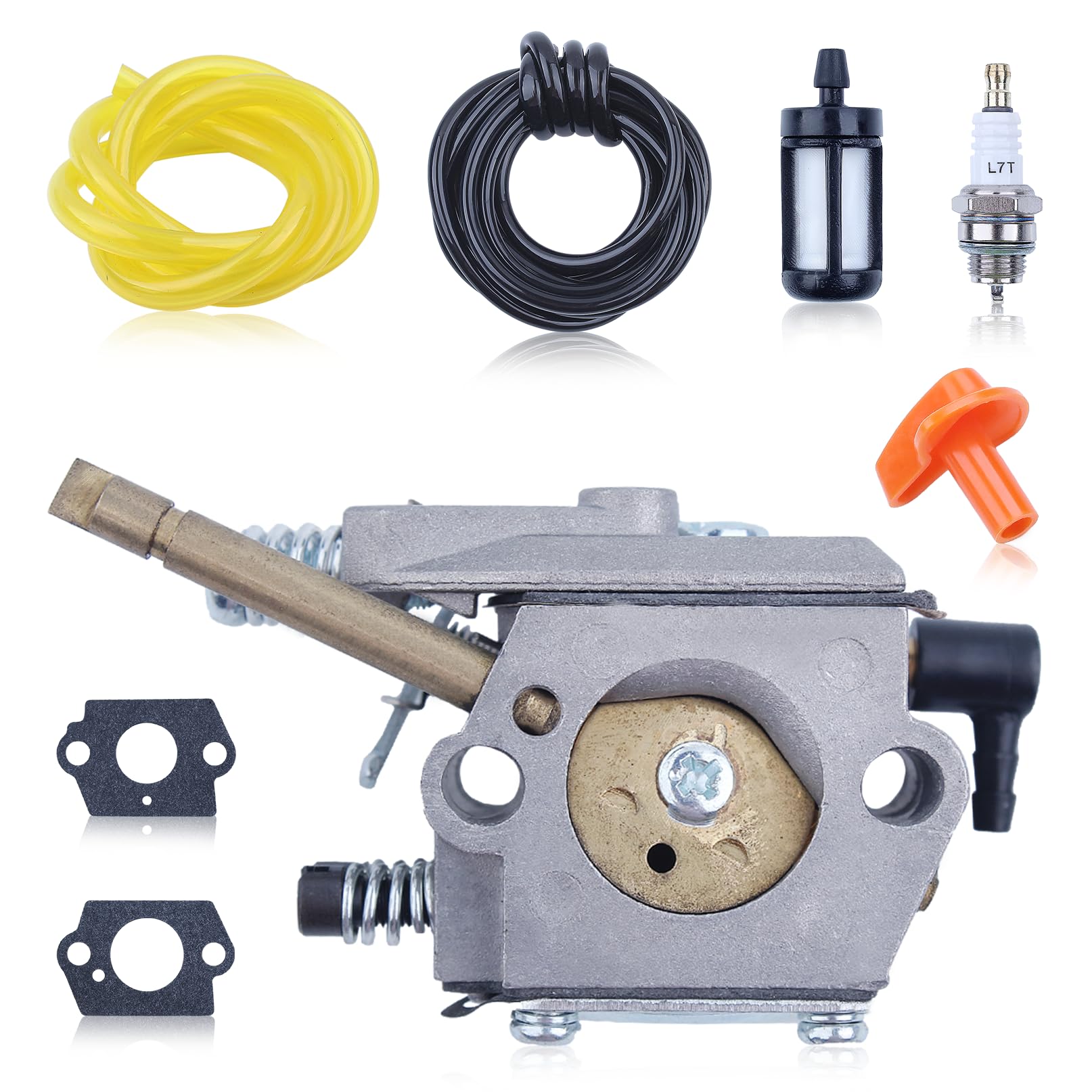 AUMEL Carburetor Kit with Gasket for Stihl FS50 FS48 FS52 FS56 FS62 FS66 FS86 FS88 Replaces Walbro WT-45-1 WT-45 WT-45A WT-112-1 with Spark Plug, Fuel Line, etc