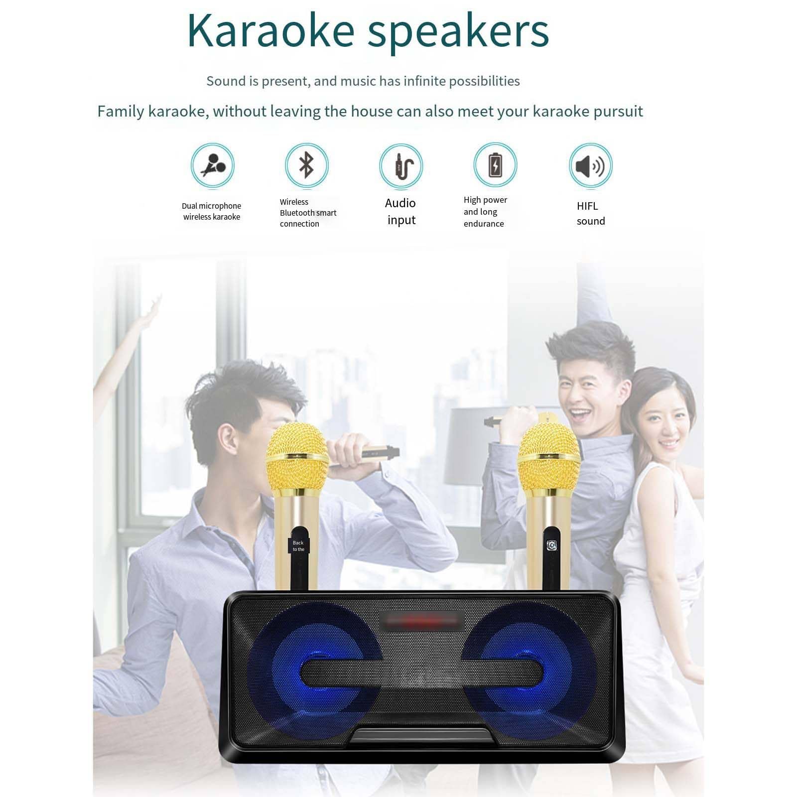 Urządzenie do karaoke Mikrofon bezprzewodowy Bluetooth Audio Zewnętrzny przenośny telefon komórkowy Ktv One Telewizor Domowy chór,A