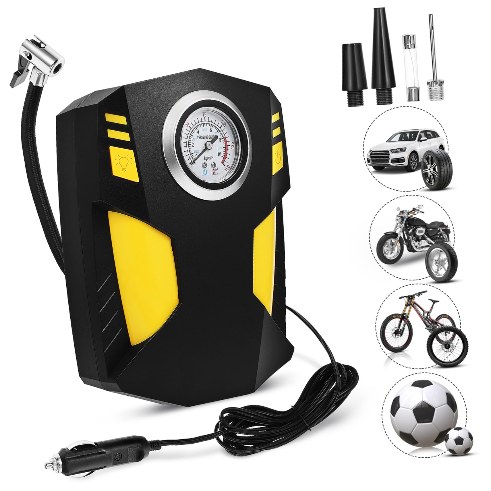 Compresseur D'air Portable LED Abs, pour Pneus de Voiture