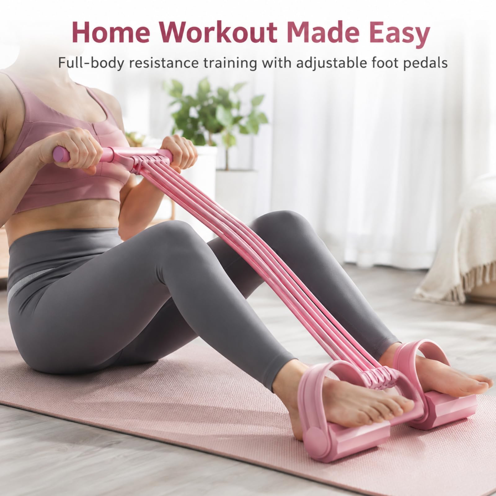 WiderstandsbäNder 3-In-1 8-RöHrenwiderstandsband Mit Griffen Expander Pedal Widerstandsband Gymnastikband FitnessbäNder FüR Yoga Fitness Training