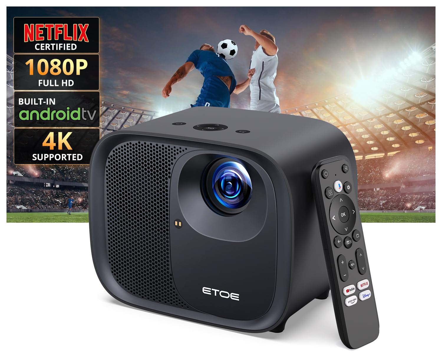 ETOE ブラック プロジェクター本体 etoe 1080P portable projector