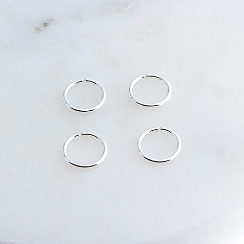 Miniatura 3 de 6mm 20 GA Sterling Silver Small Cartilage Piercing Round Ring Huggie Hug Open Hoop Earrings Set of 2 Pairs (6mm 20 gauge 2 pairs, Sterling Silver