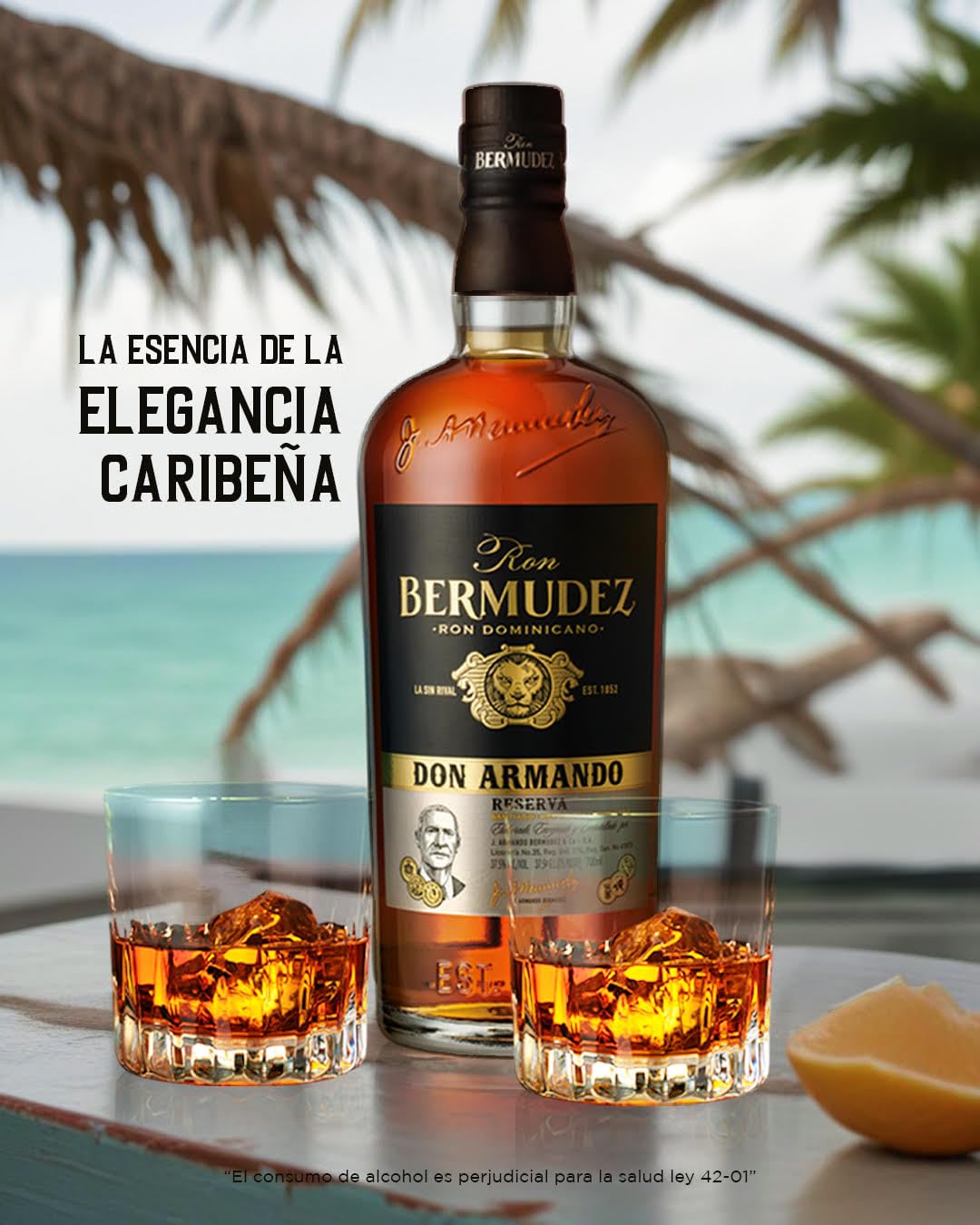 Bermudez RON BERMUDEZ RSVA. "DON ARMANDO" + Estuche COPA BALÓN 70CL 37.5% - 700 ml