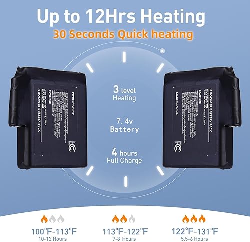 Miniatura 3 de Calcetines calefactables, recargables y lavables 2023 mejorados, 12 horas de tiempo máximo de calentamiento, calcetines térmicos para hombres y