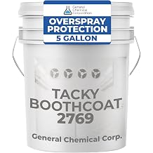 Tacky BoothCoat 2769 White Tacky Coating - Temporary Paint Booth Protection, Water Based, Scrapable, Easy Removal, Great Tack for Dust & Dirt Control, Ideal for High Traffic Paint Booths, 5 Gallon